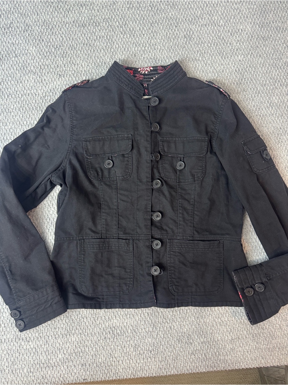 Y2K Old Navy Military Inspired Jacket Sz XL Black